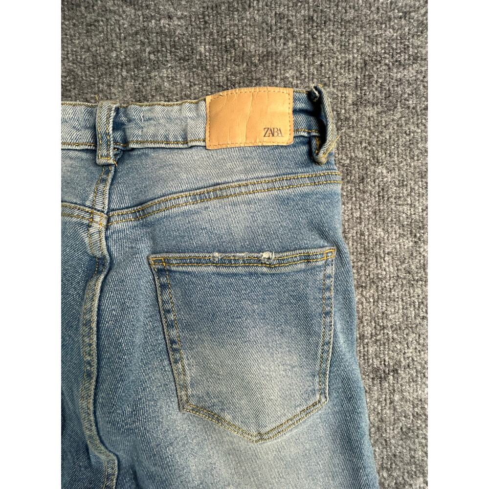 Zara High Rise Distressed Skinny Jeans Women's Size 6 Light Wash Stretch Denim - Picture 9 of 11